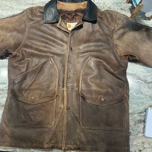 Vintage distressed Leather Rancher’s jacket -W.B. Place brand